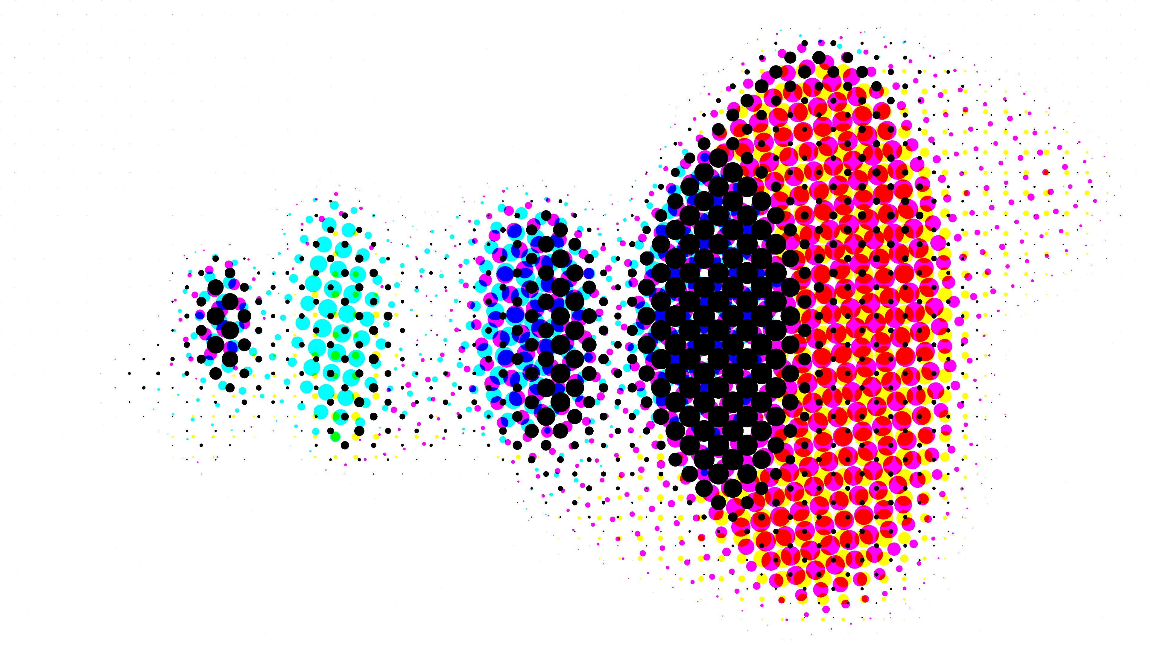 Biotechquity logo, deconstructed, halftone screen print